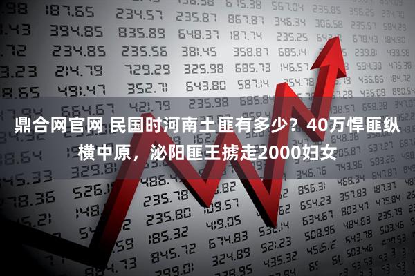 鼎合网官网 民国时河南土匪有多少？40万悍匪纵横中原，泌阳匪王掳走2000妇女